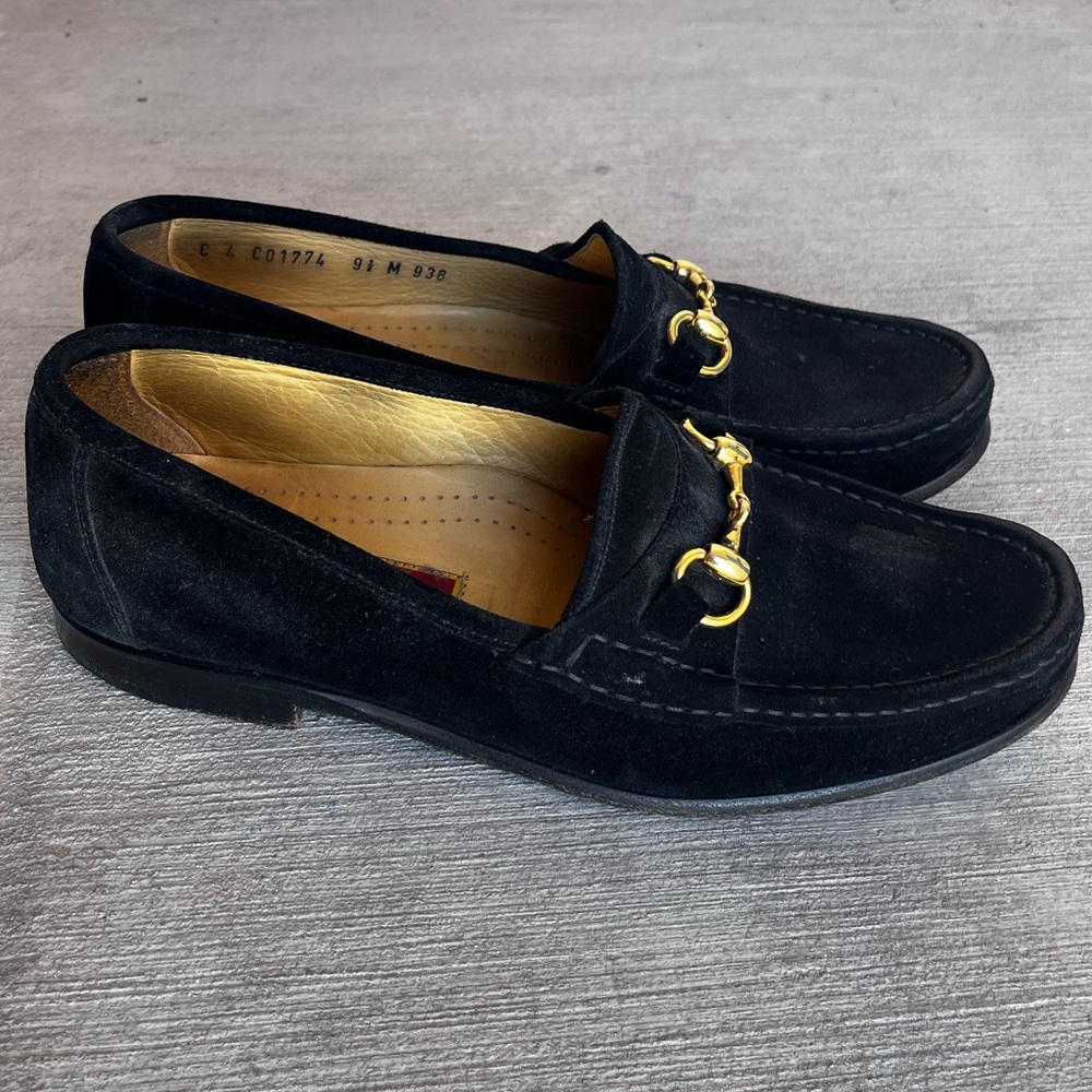 Cole Haan Black Loafers with Gold Accents 9.5 - Picture 3 of 7